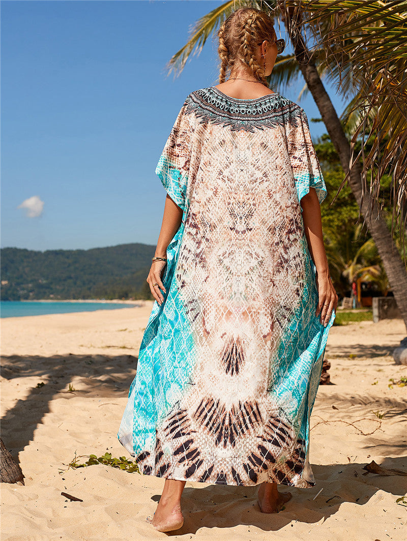 Women’s Beach Kaftan with Artistic Pattern Mix Ivyshape