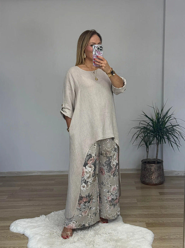 Women Relaxed Fit Linen Tunic Top Ivyshape