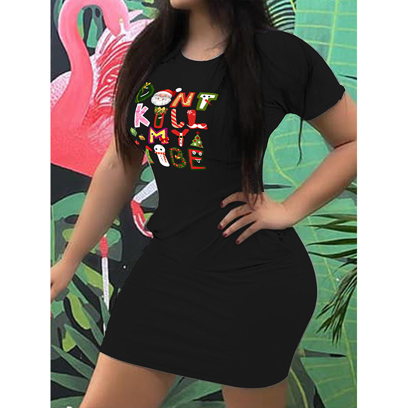 Women's dress with funny Christmas motif Ivyshape