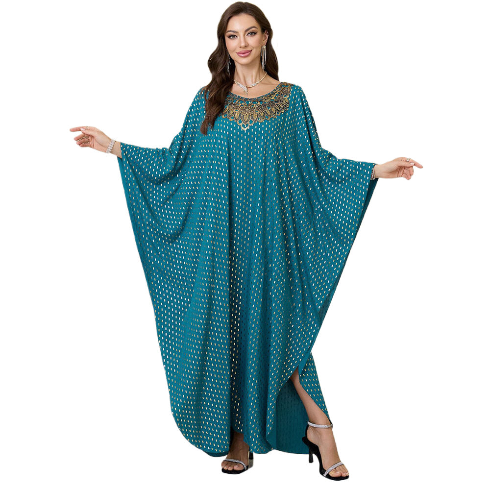Ladies maxi kaftan with elegant application Ivyshape