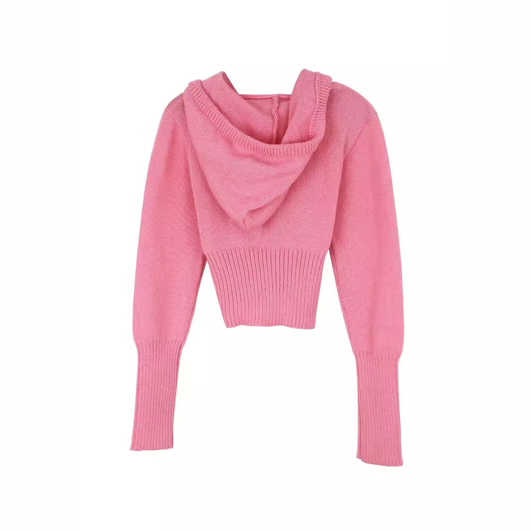 Women's functional knitted suit set with zip and hood Ivyshape