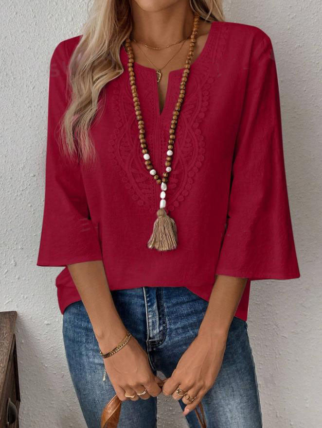 Women's casual blouse with detailed embroidery Ivyshape