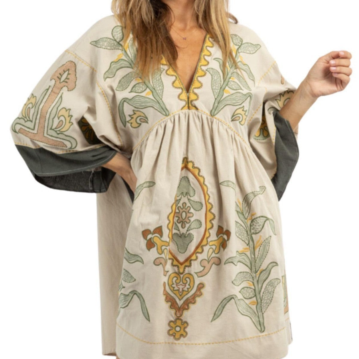 Women embroidered Bohemian Kaftan dress Ivyshape