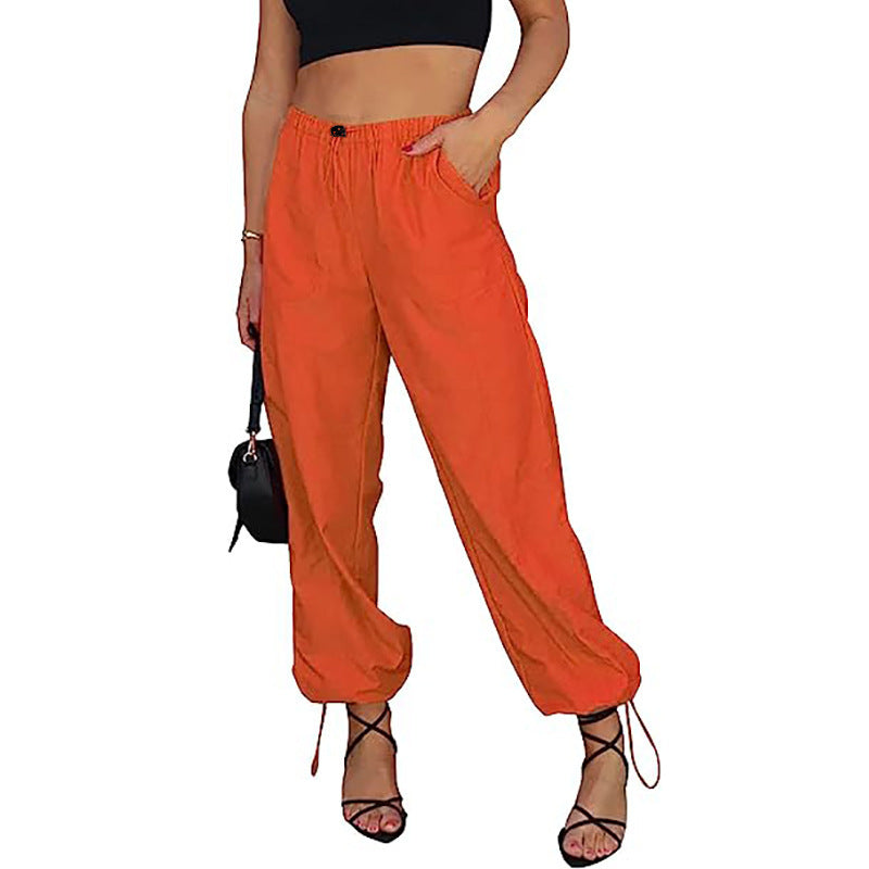 Women's leisure pants with elastic waistband and drawstring Ivyshape