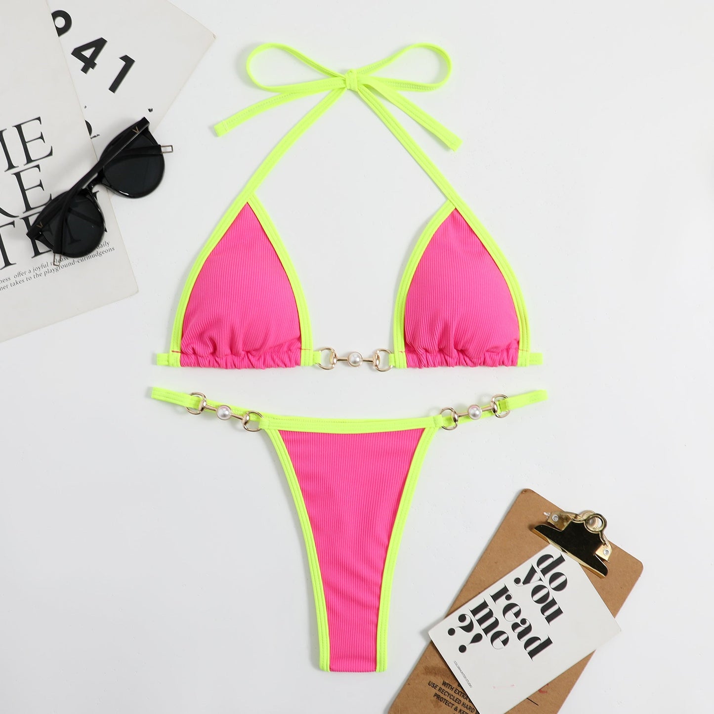 Women's Triangle Bikini with stylish details and adjustable straps Ivyshape