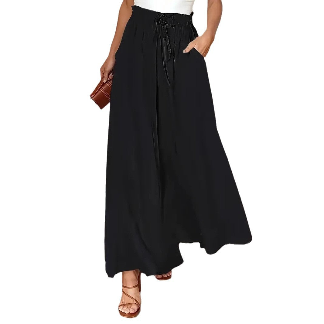 Ladies Wide Leg Polka Dot Pants Ivyshape
