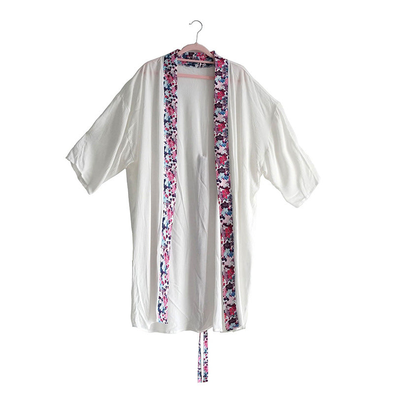 Women's printed kimono with wide sleeves and adjustable belt Ivyshape