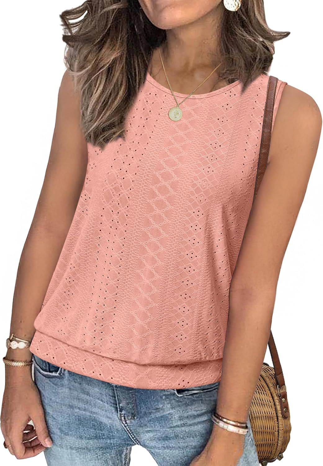 Women Crochet Lace Detail Sleeveless Top Ivyshape