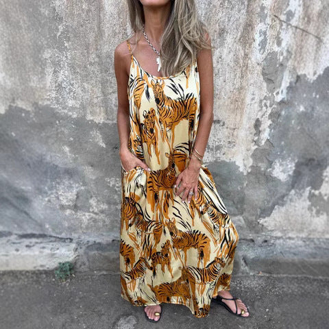 Womens Casual Tie-Dye Maxi Dress Ivyshape