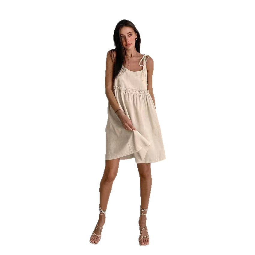 Women's Casual Linen A-Line Dress Ivyshape
