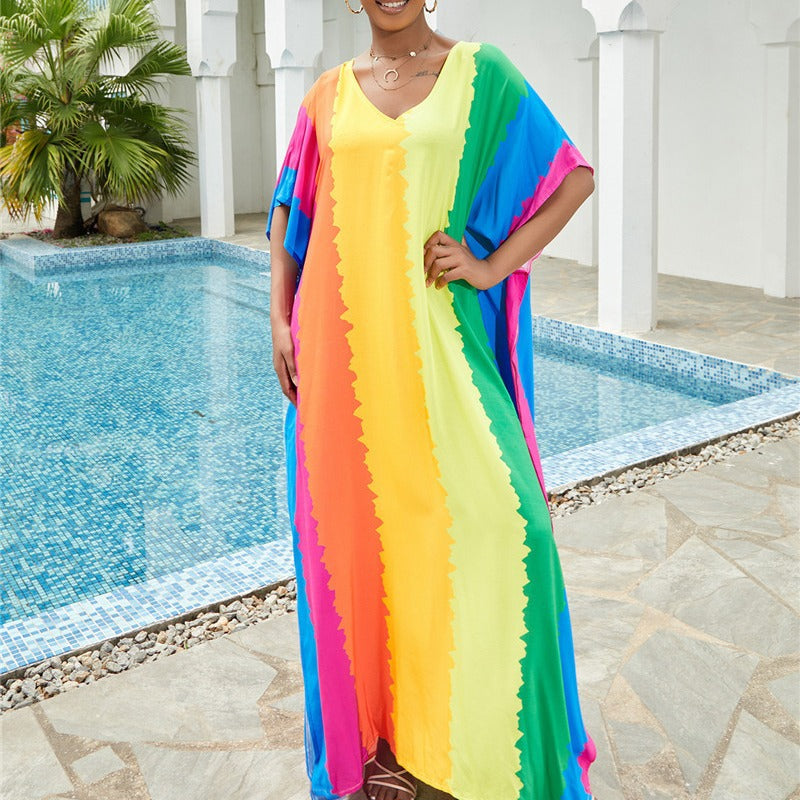 Women’s maxi dress in artistic spiral design Ivyshape