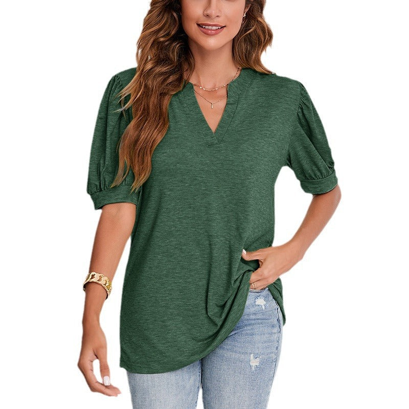 Ladies Casual Puff Sleeve Top Ivyshape