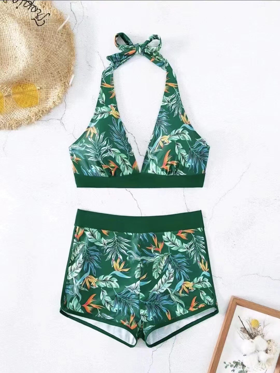 Women's Sport Bikini Set with Floral Design and Adjustable Straps Ivyshape
