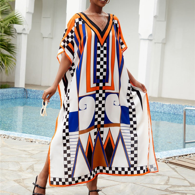 Women's beach kimono with ornate baroque design Ivyshape