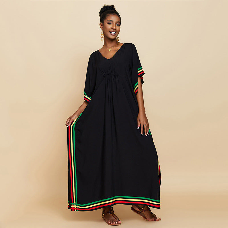 Women Maxidress with colorful stripe details Ivyshape