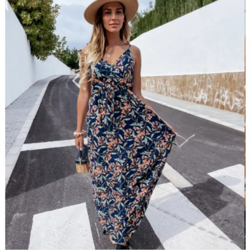Women's Adjustable Spaghetti Strap Maxi Dress Ivyshape