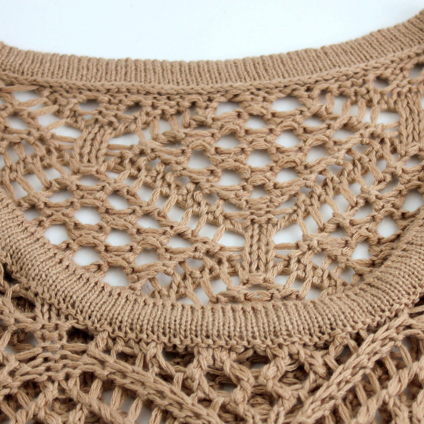 Women's airy knitted top with unique crochet pattern Ivyshape