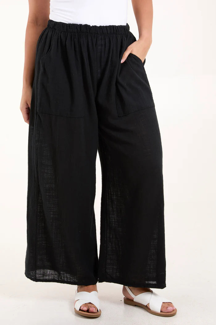 Women Lightweight Loose Linen Pants Ivyshape