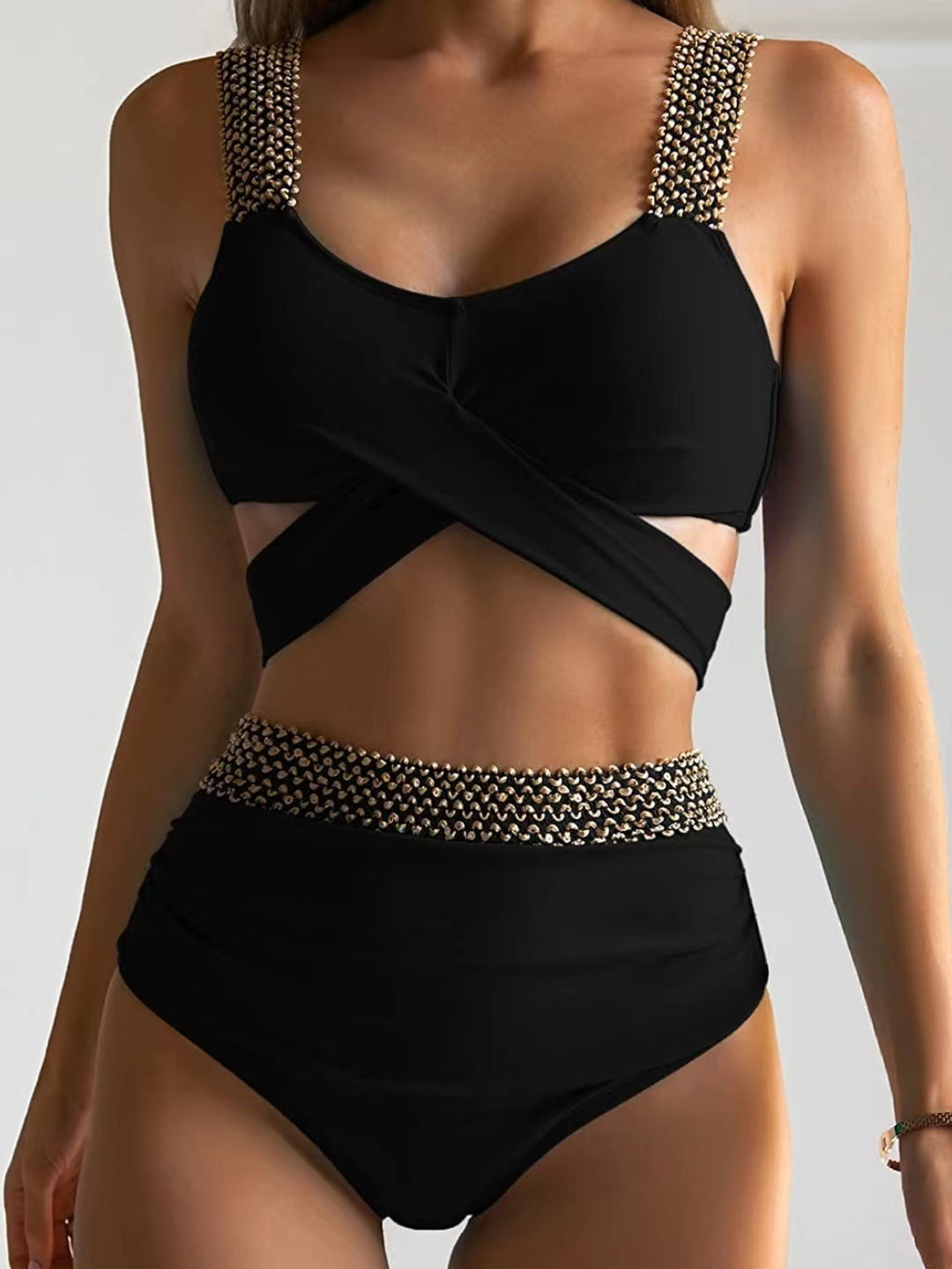 Women's sporty bikini with wrap top and elegant accents Ivyshape