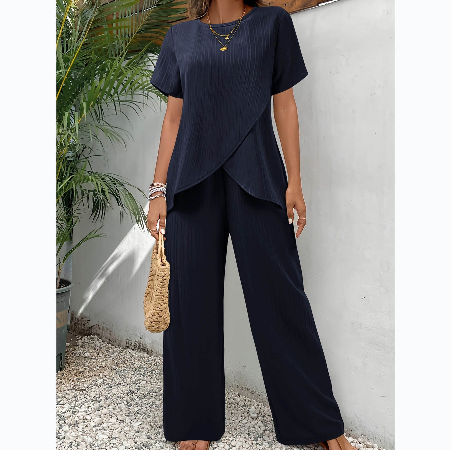 Women's Pleated Two-Piece Suit Ivyshape