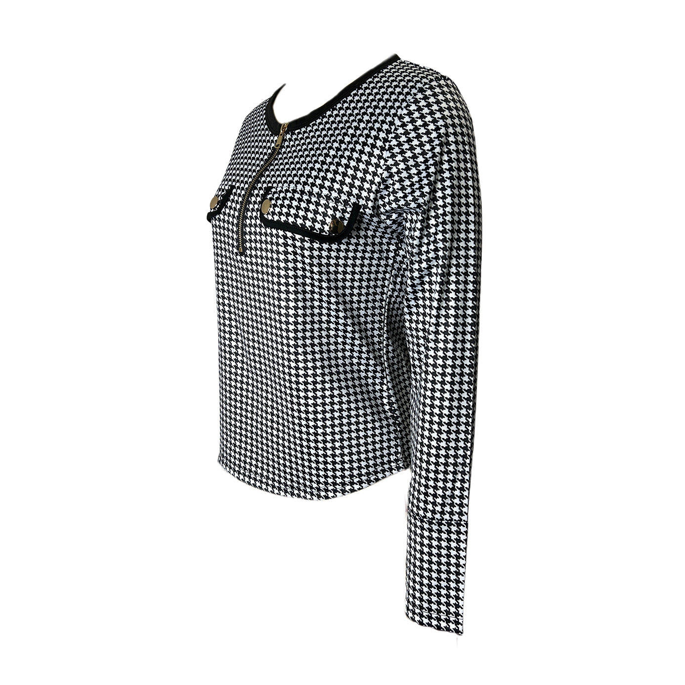 Ladies Elegant Blouse with Original Zipper and Two Pockets Ivyshape