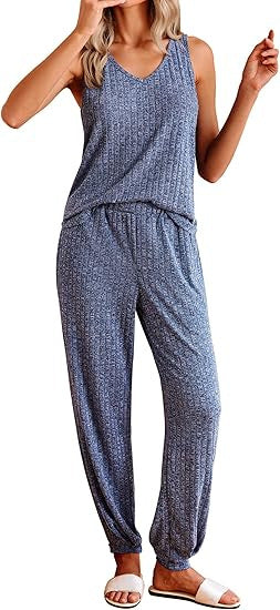 Women's Relaxed Fit Striped Loungewear Set Ivyshape