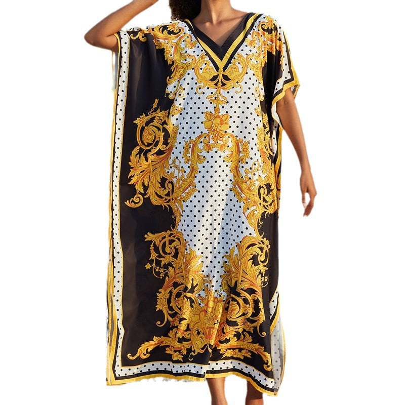 Women's beach kimono with ornate baroque design Ivyshape