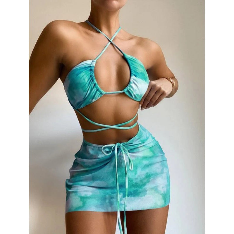 Women's Colorful Crop Top and Skirt Set Ivyshape