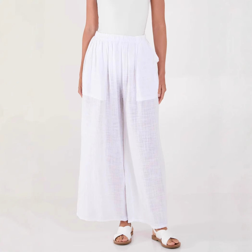 Women Lightweight Loose Linen Pants Ivyshape
