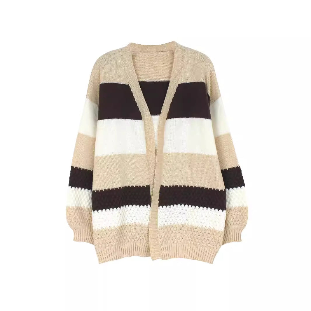 Women's casual knit cardigan with geometric pattern Ivyshape