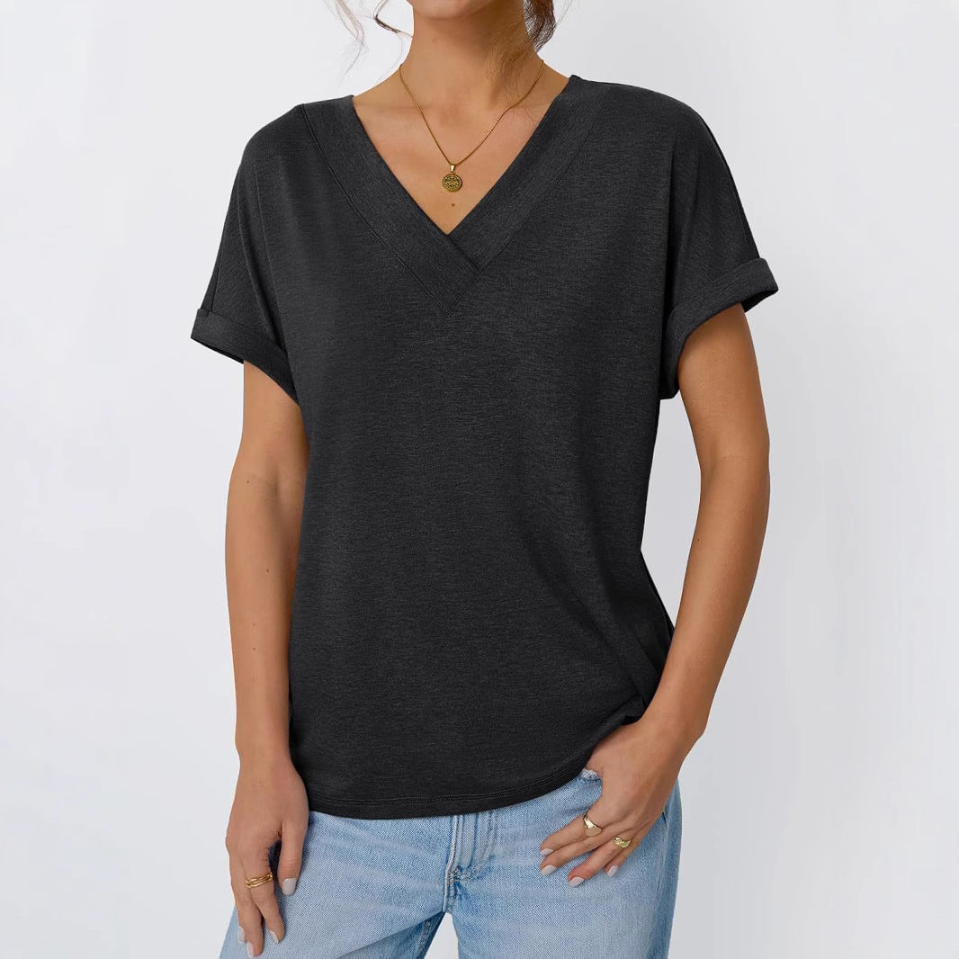 Women's Relaxed Fit V-Neck T-Shirt Ivyshape