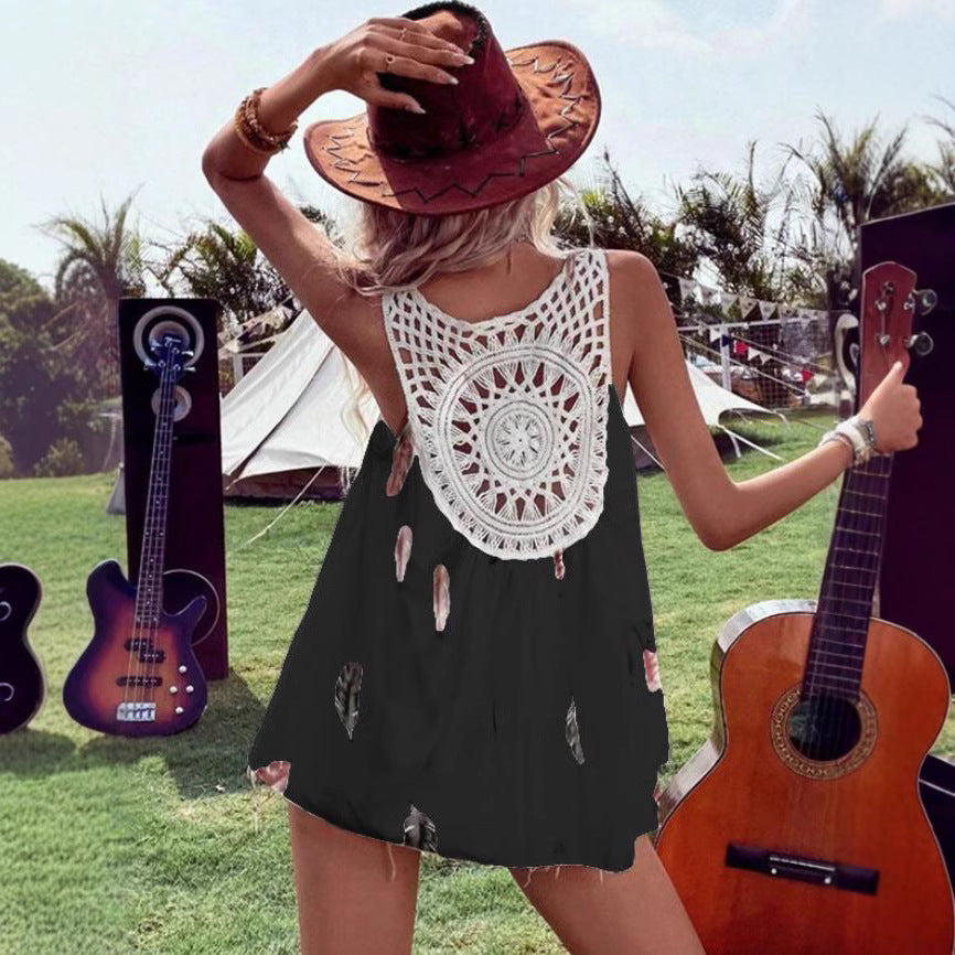 Women's summery blouse with leaf design Ivyshape