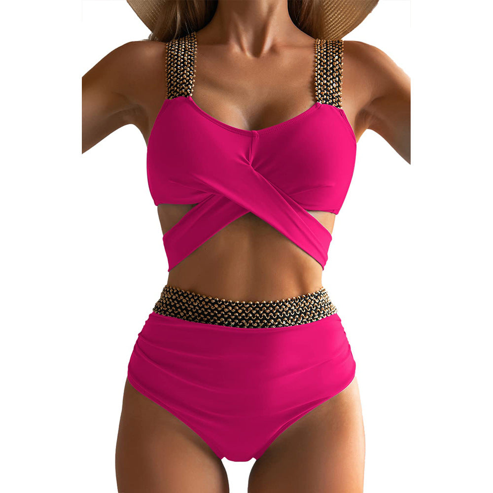 Women's sporty bikini with wrap top and elegant accents Ivyshape