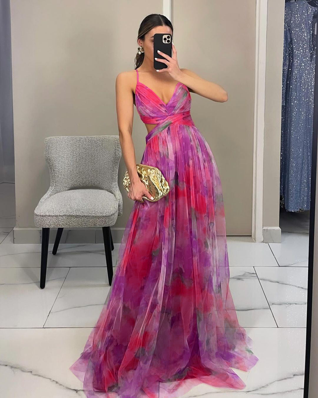 Women Floral Maxi Dress Ivyshape
