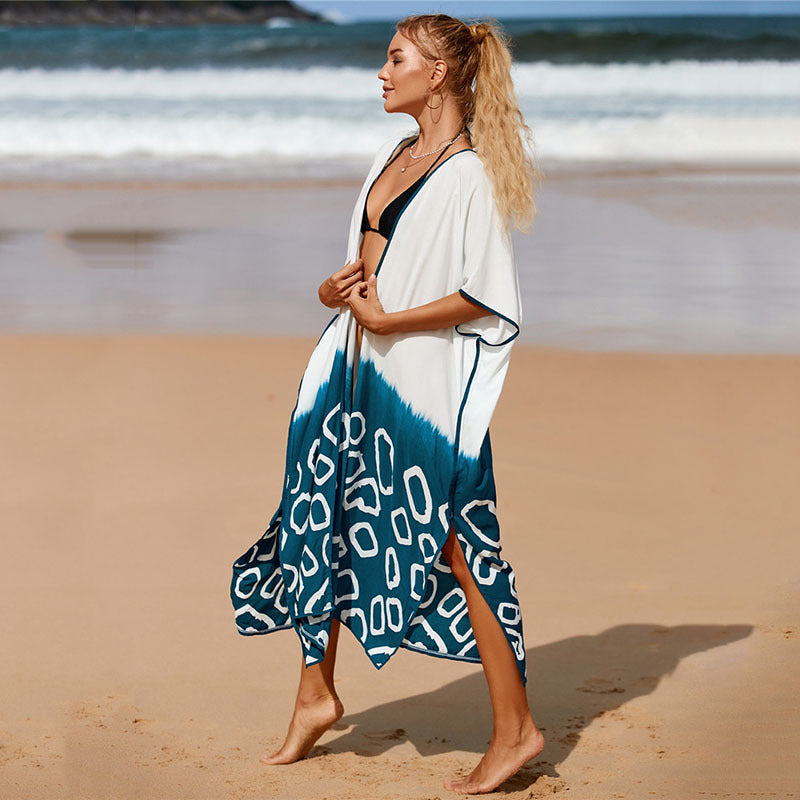 Women's beach kimono with unique graphic design and generous cut Ivyshape