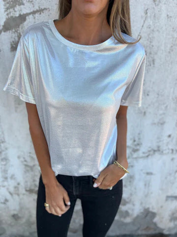 Ladies Shiny Short Sleeve Tee Ivyshape