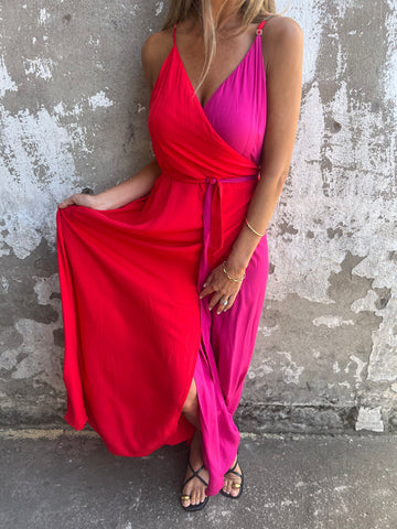 Women Halter Maxi Dress with Asymmetric Hem Ivyshape