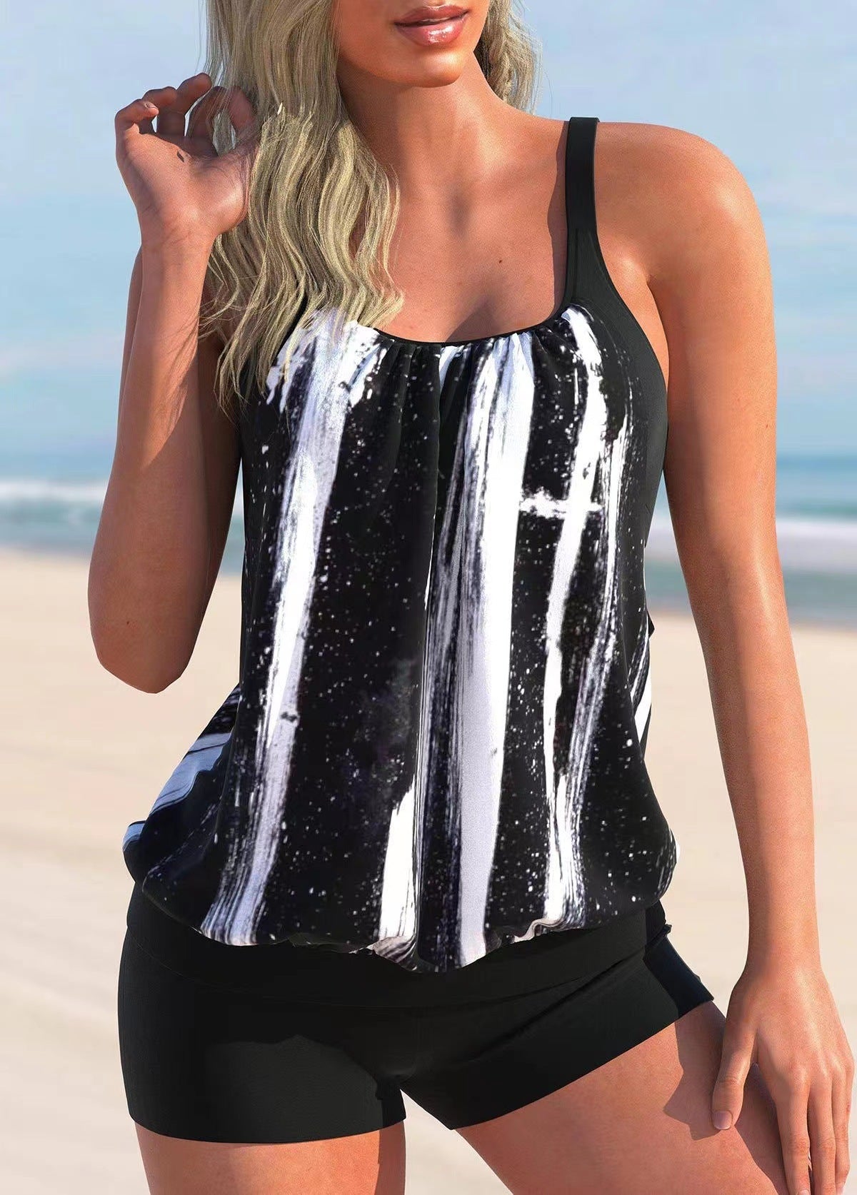 Women’s Sports Tank Top with Adjustable Straps and Ivyshape Shorts