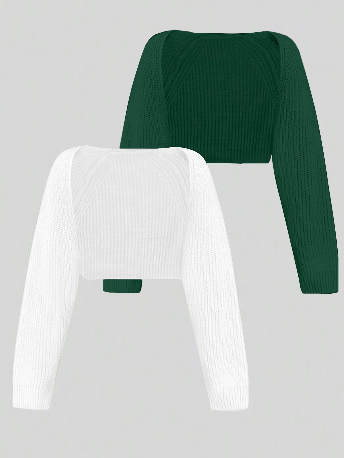Women's cropped knit top with dropped shoulders and fine rib pattern Ivyshape