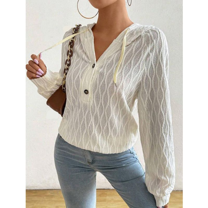 Women's hoodie with structured waffle look Ivyshape