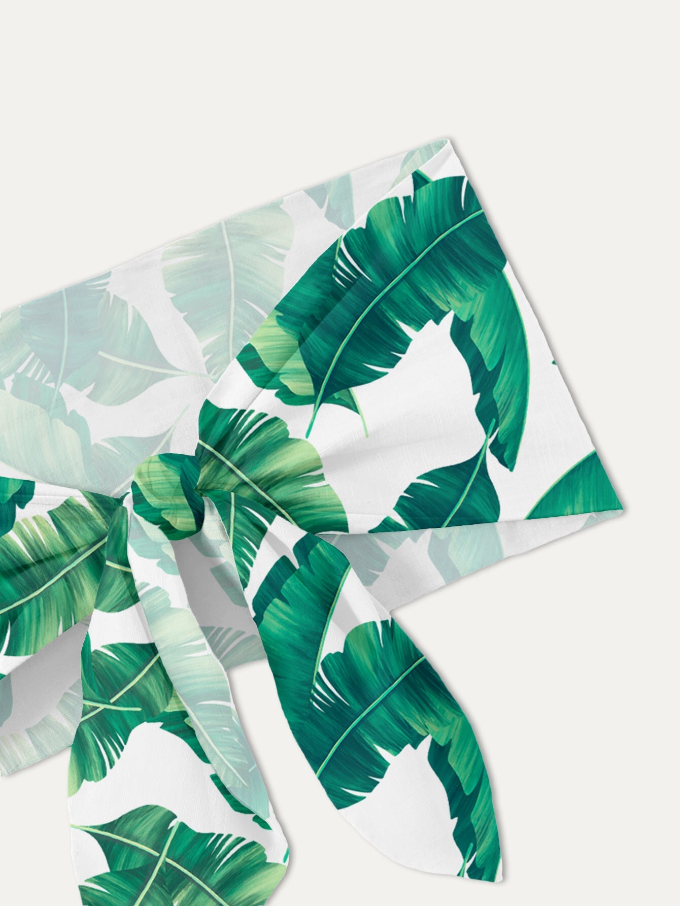 Women's Casual Shorts and Top Set with Tropical Leaf Pattern Ivyshape