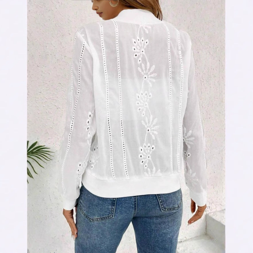 Ladies Embroidered Bomber Jacket Ivyshape