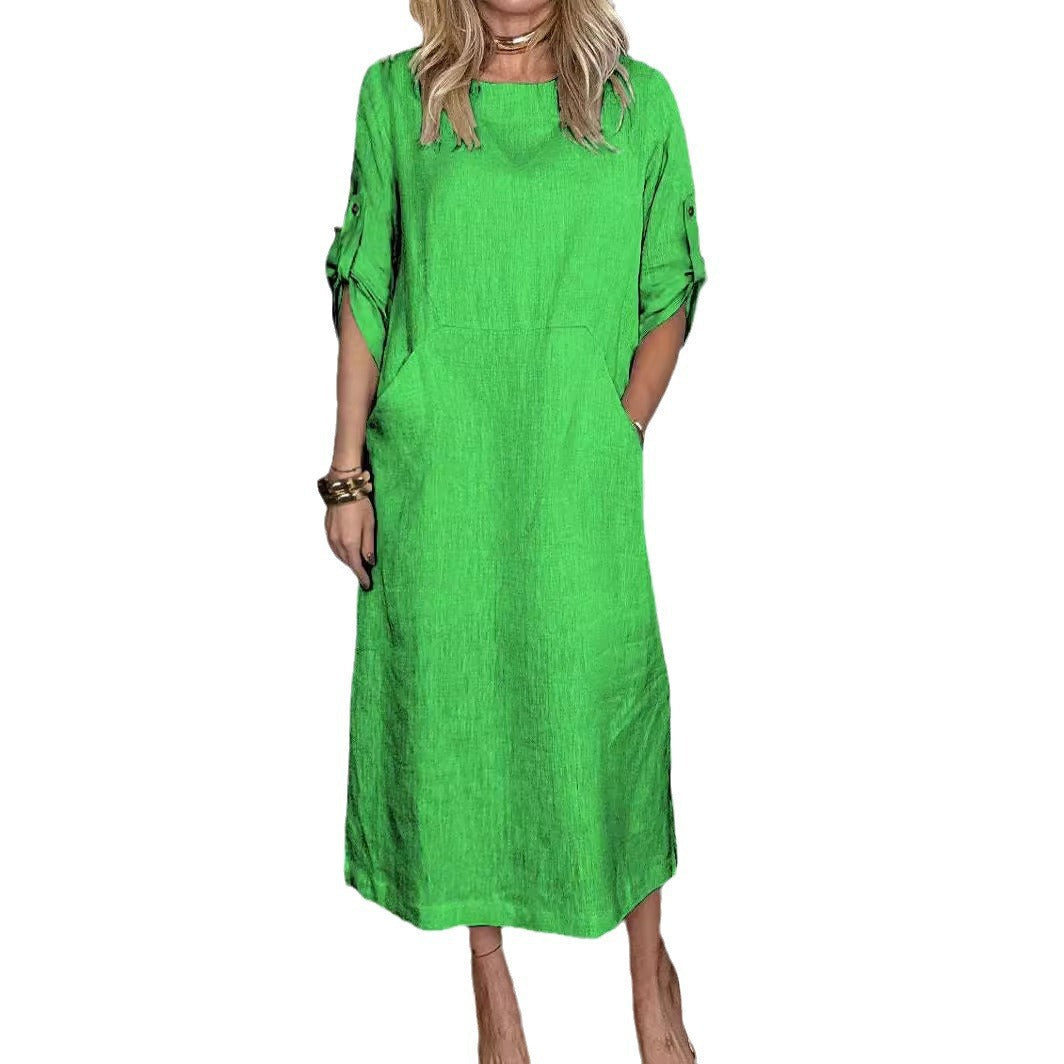 Women's Casual Maxi Dress with Pockets Ivyshape