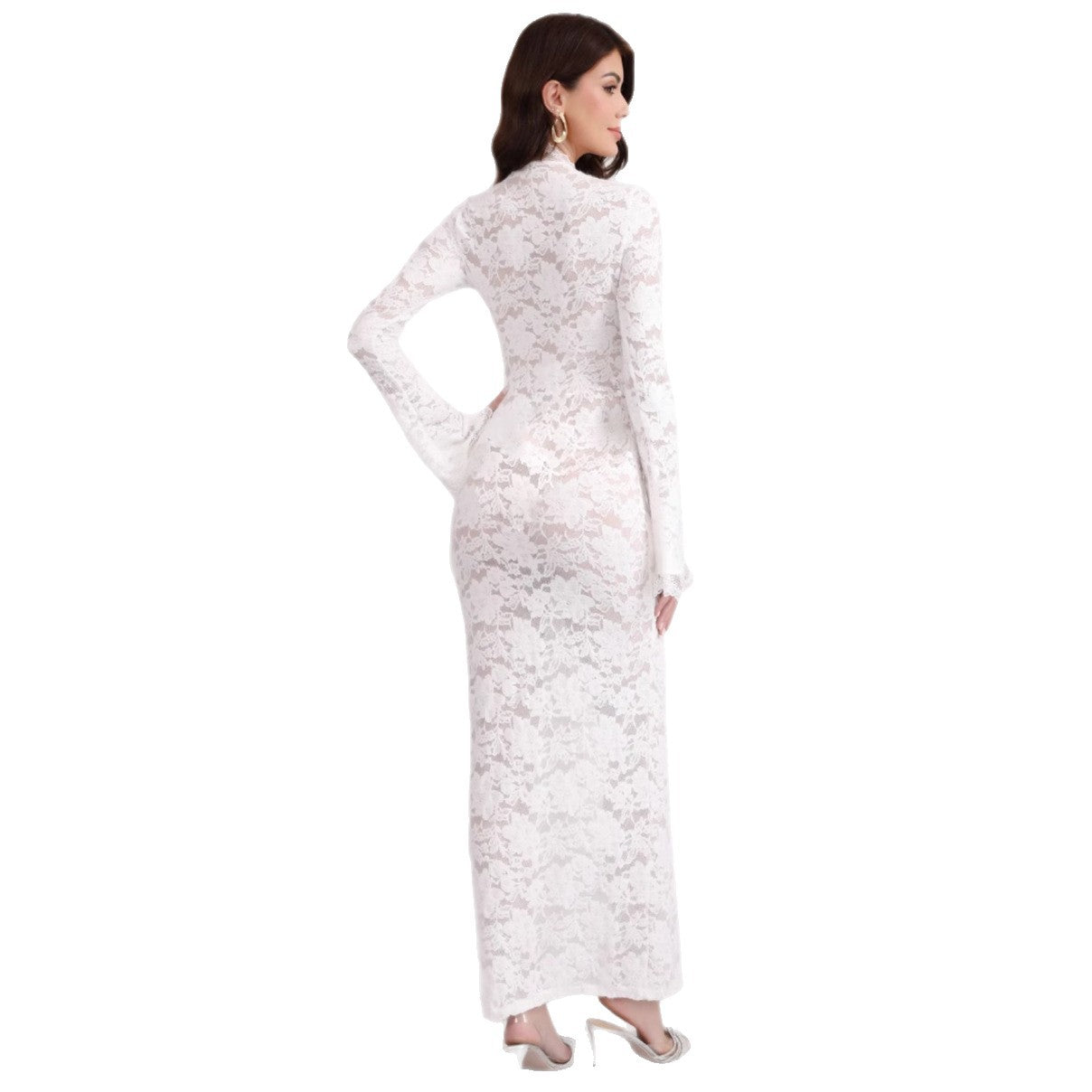 Ladies Elegant Lace Maxi Dress Ivyshape