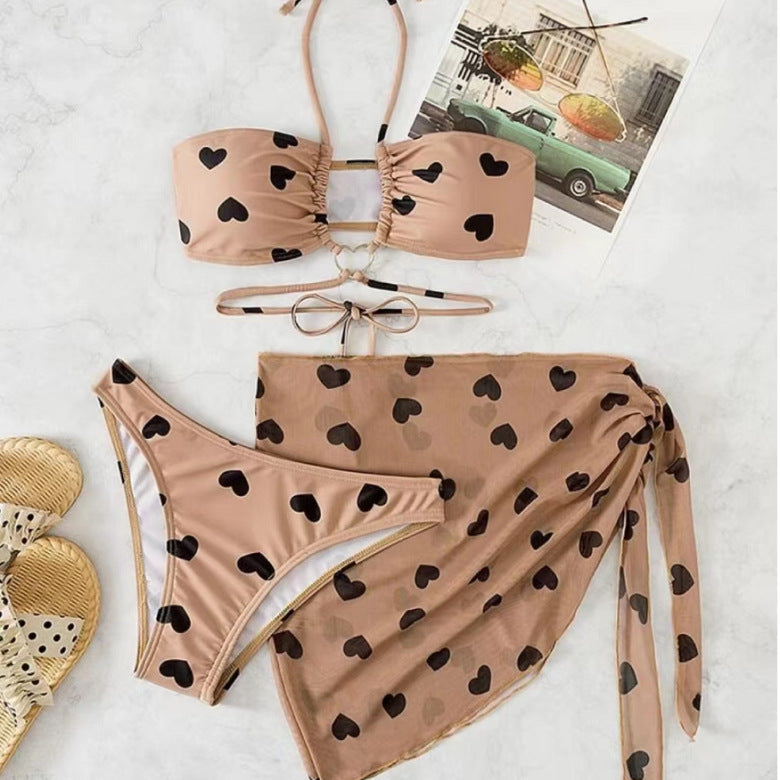 Women's triangle bikini with removable wrap skirt Ivyshape