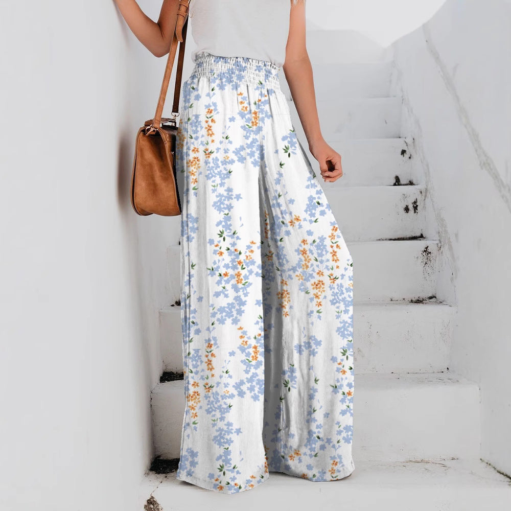 Women's Floral Print Wide Pants Ivyshape