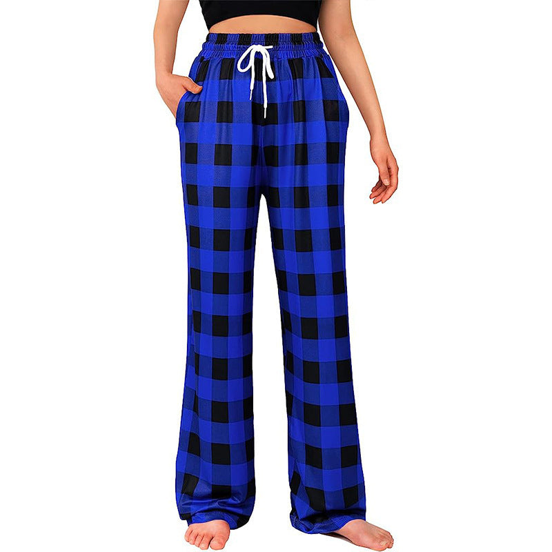 Women Relaxed Fit Checked Lounge Pants Ivyshape