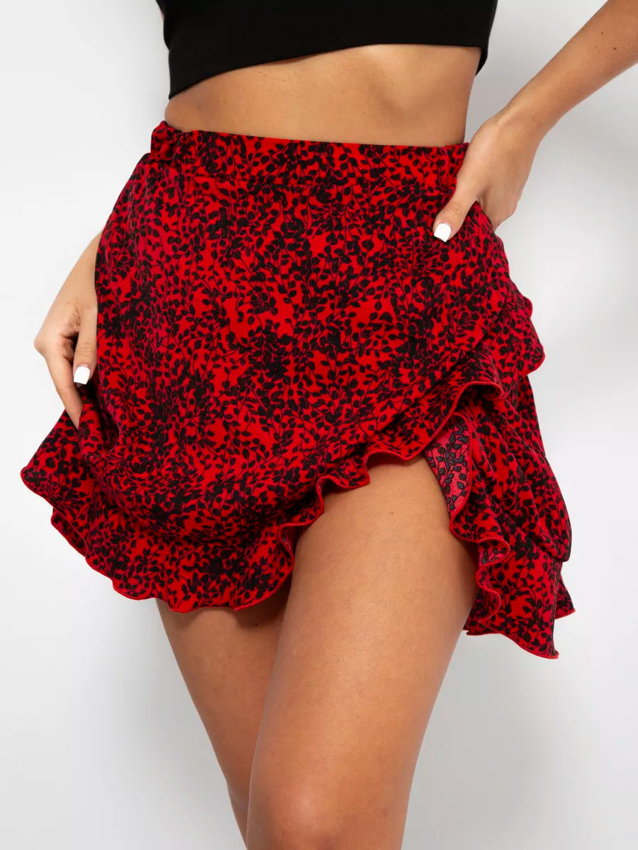 Women's Polka Dot Ruffle Mini Skirt Ivyshape