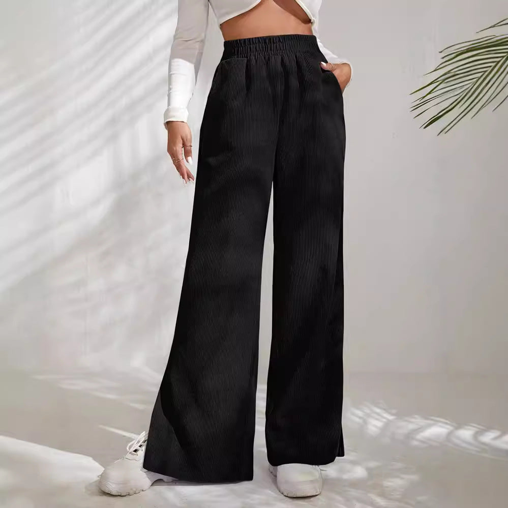 Women's Ribbed Width Leg Pants Ivyshape