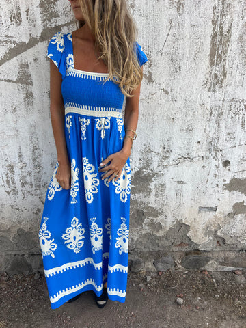 Women Boho-Chic Square Neck Maxi Dress Ivyshape